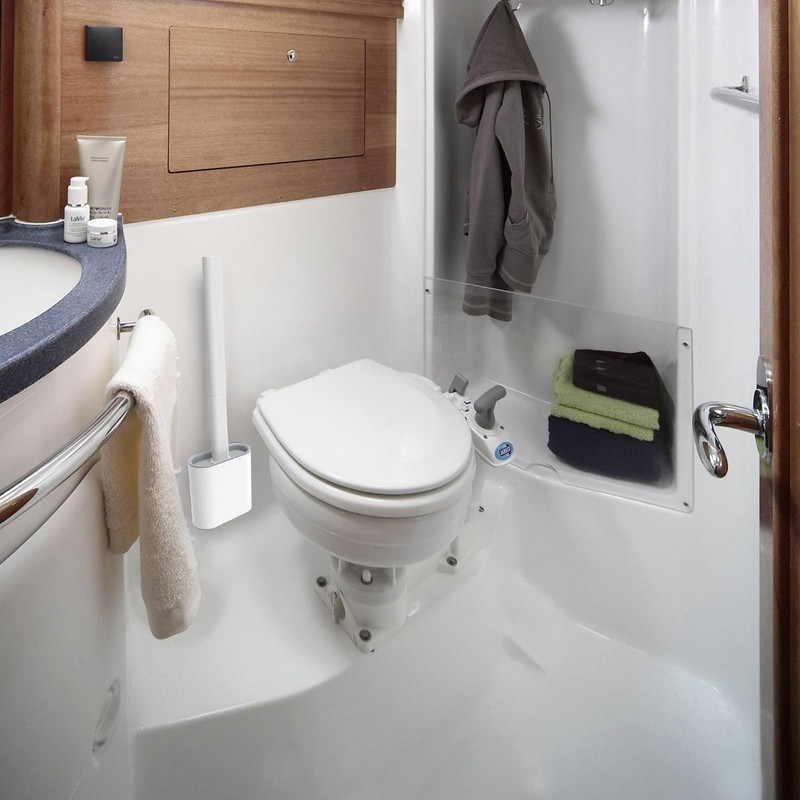 RV Toilet Bowl Brush by, Silicone Bristles, Wall-Mounted, Anti-Roll & Anti-Dr... gallery