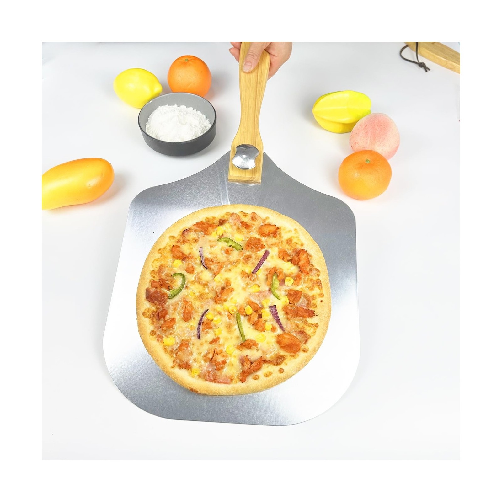 Pizza Peel 12 x 14inches, Pizza Paddle Pizza Spatula Shovel Pizza Cutter, Piz... gallery