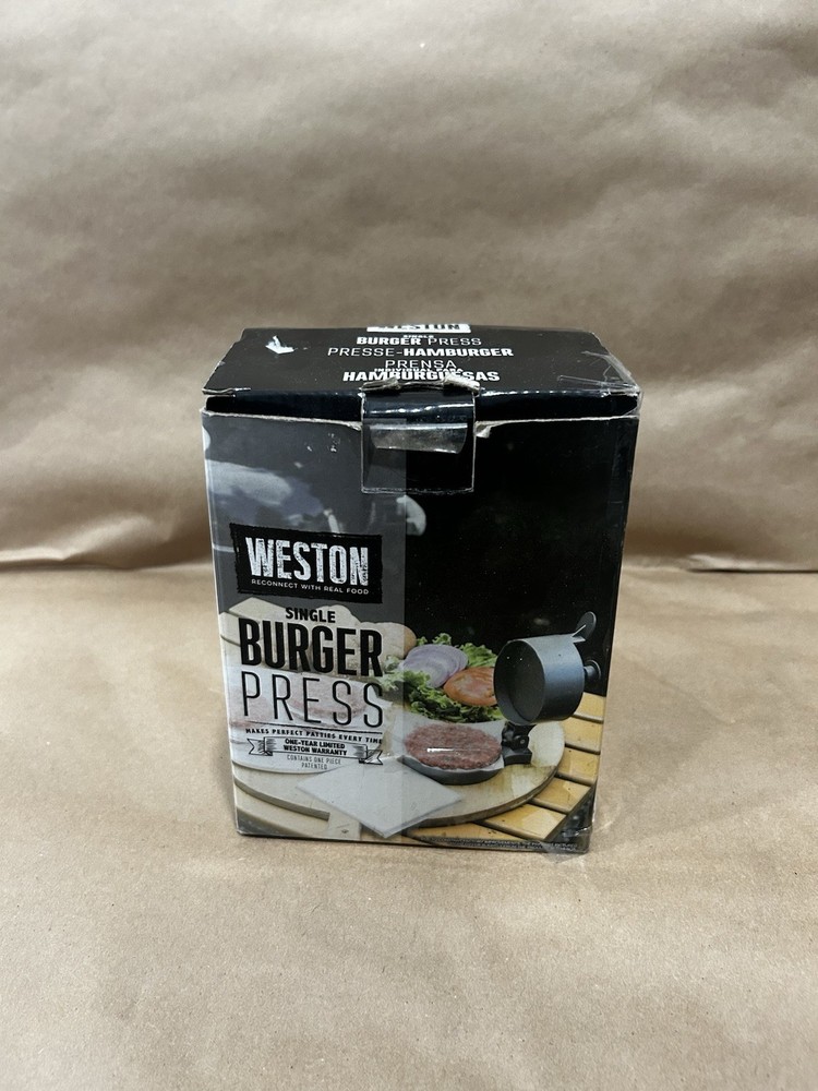 Weston Single Burger Press 1/2” & 1/4” Patty Size New In Box