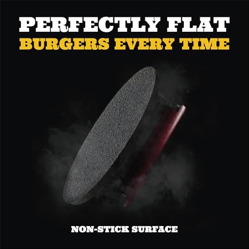 Heavy Duty 6.5" Cast Iron Burger Press - Perfect for Smash Burgers & Grilling, G gallery