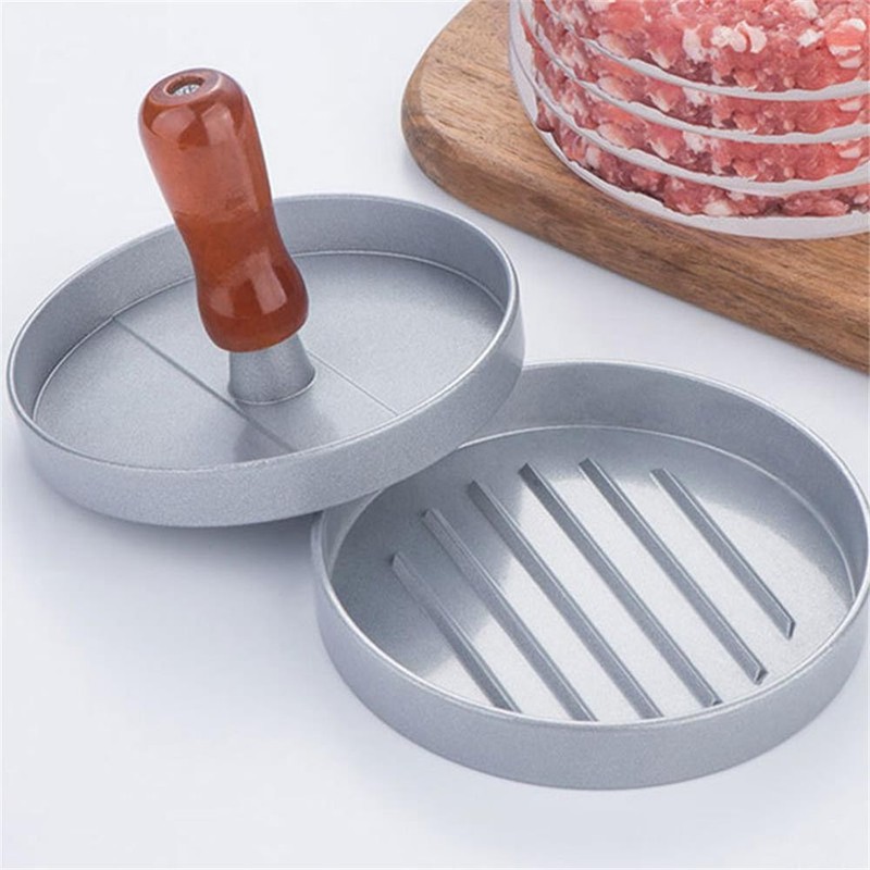 Hamburger Patty Press Aluminum Burger Maker Round Meat Patty Mold Kitchen Tool gallery