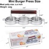 Mini Burger Press Patty Maker Three 2.6-inch Molds Small Aluminum Hamburger P... gallery