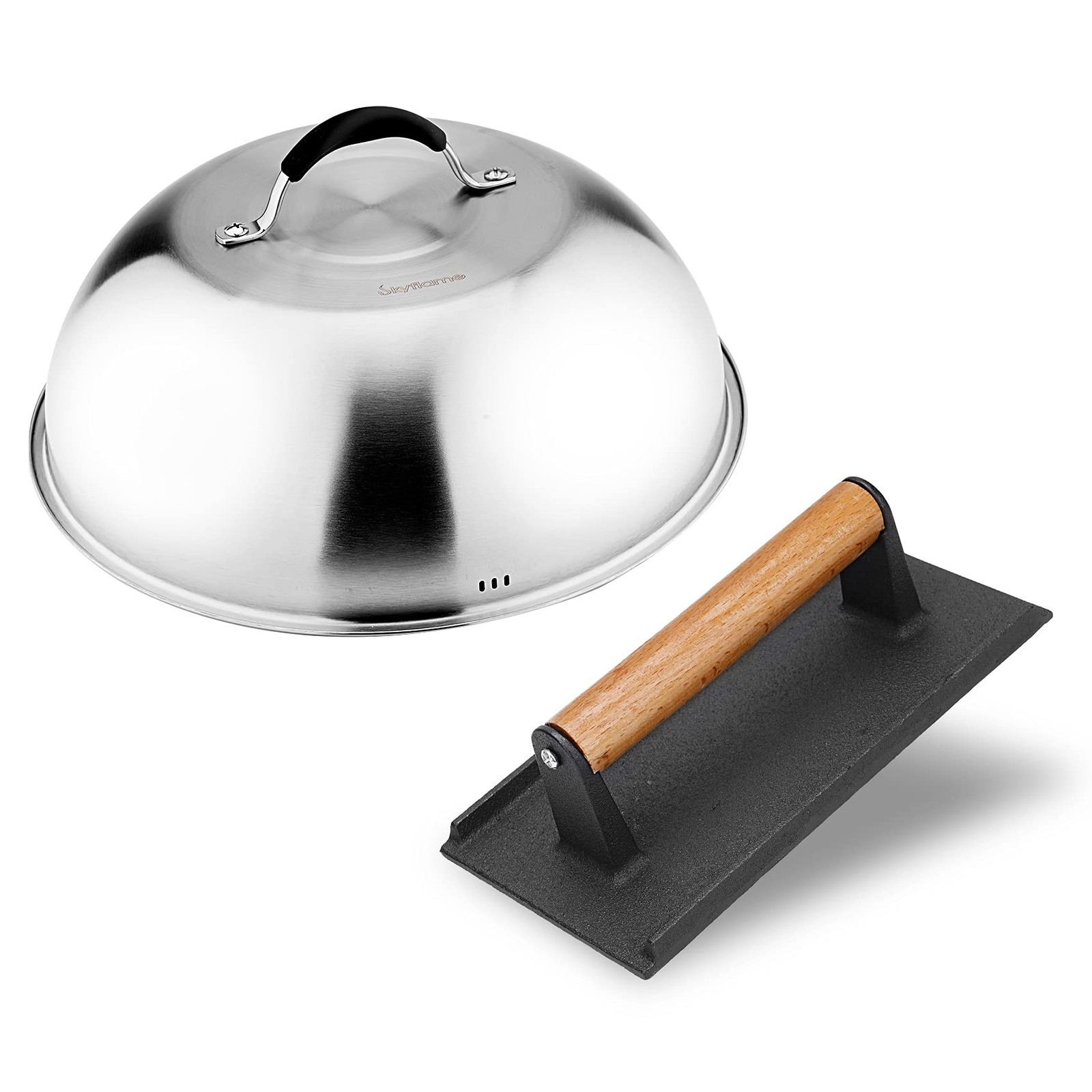12'' Cheese Melting Dome & 8'' Burger Press 2pcs Griddle Accessories Set gallery