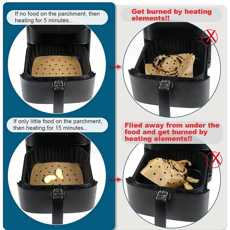 BYKITCHEN Air Fryer Oven Liners, 11x12 Inches, Nonstick 11x12inch, Brown gallery