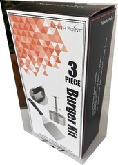 North Point 3 Piece Stainless Steel Burger Kit w/ Press/ Maker/Turner “NEW”