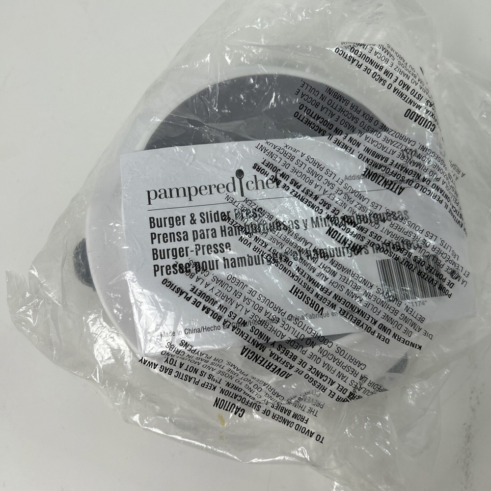 NEW Pampered Chef Burger Slider Press #1174 Compact Dishwasher Safe