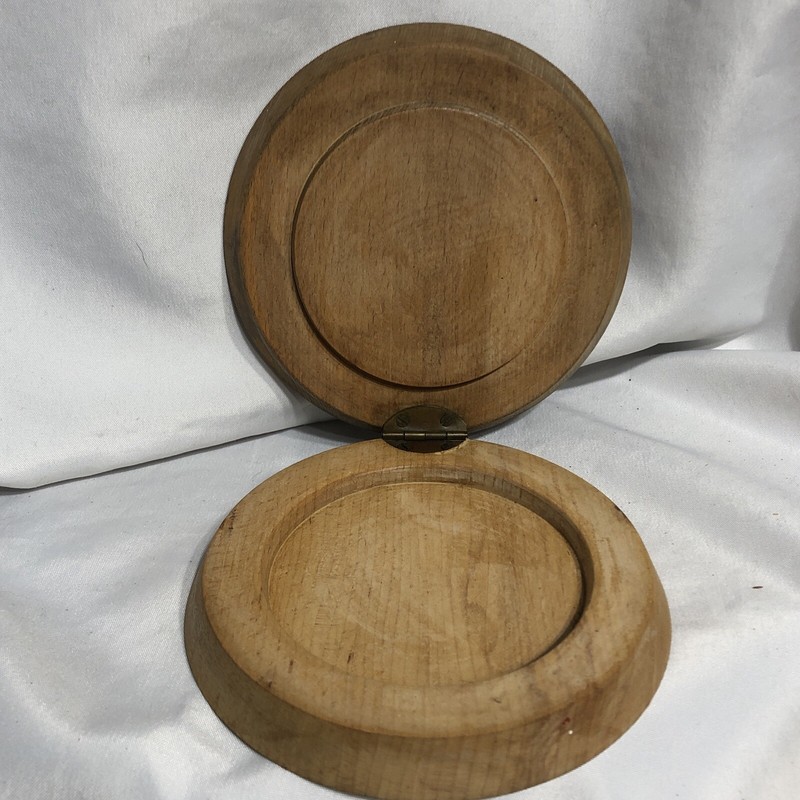 Vtg Burger Press Steer Bull Cow Horns Lariat Wood 5.5” Diameter Wallhanging/344m gallery