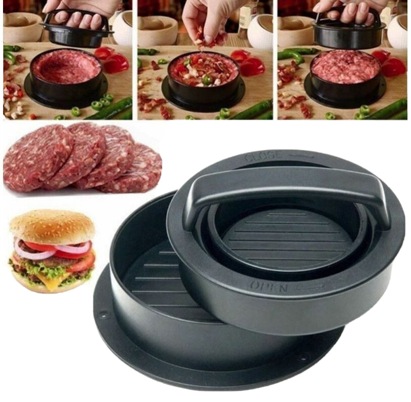 3 in 1 Stuffed Burger Press Hamburger Mould ABS Plastic Beef BBQ Patty Maker