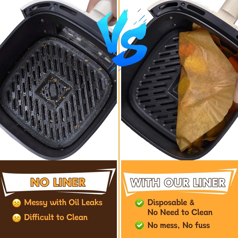 Air Fryer Liners Disposable,125Pcs 8Inch Airfryer with 8 inch, Yellow gallery