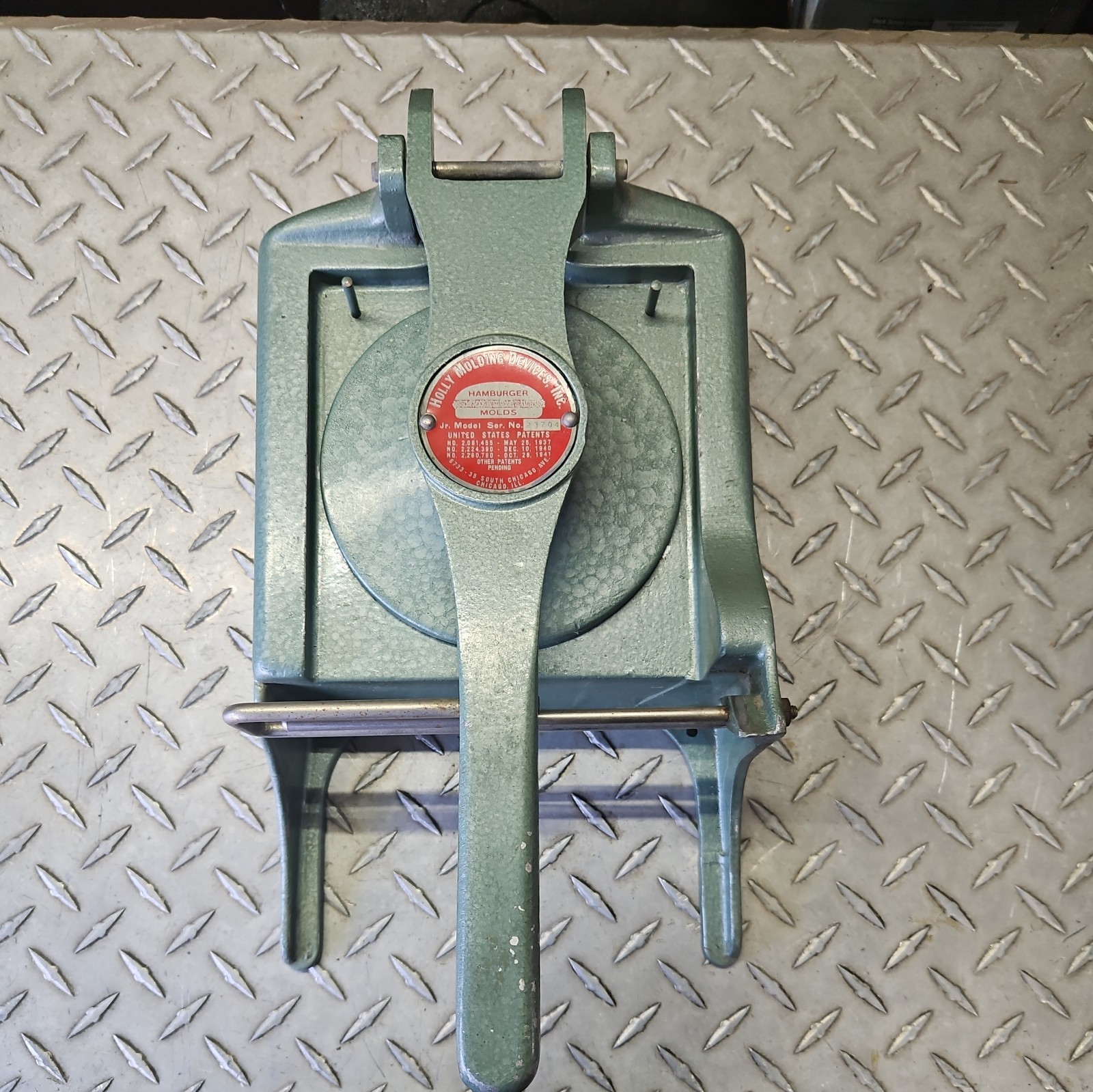 Vintage Art Deco HollMatic Holly Jr Hamburger 5" Patty Mold Press Machine Burger gallery
