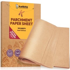 Katbite Unbleached Parchment Paper Baking Sheets, 12″x16″-120, 12″x16″-120