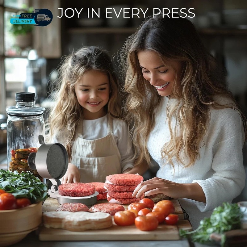 Burger Press Patty Maker – Adjustable Thickness (1/4 Lb to 3/4 Lb) with Ejector gallery