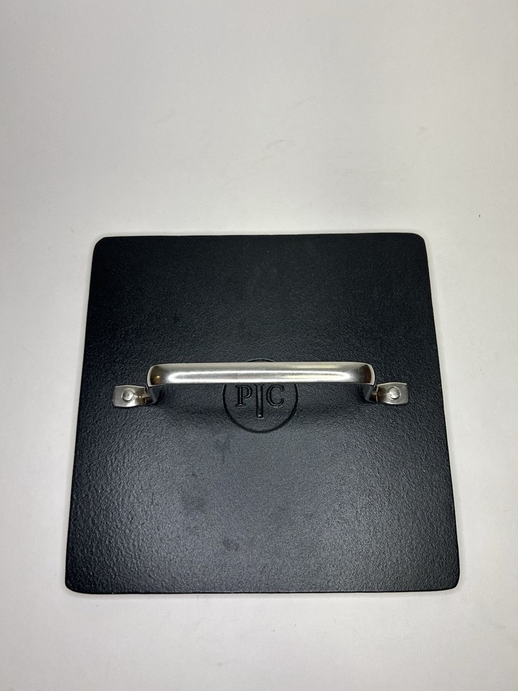 Pampered Chef Cast Iron Grill Press #2875 8 1/2" Square Hamburgers Bacon