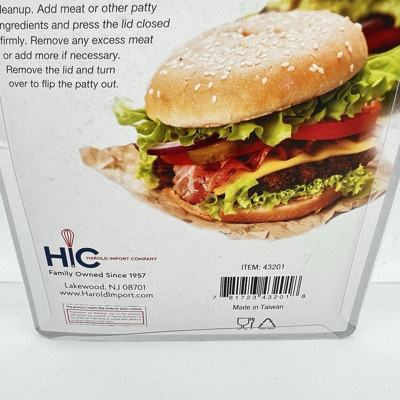 HIC Kitchen Burger Press & Patty Maker Aluminum Makes Quarter-Pound Patties NEW gallery