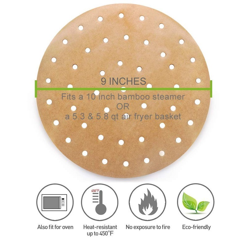 100pcs Unbleached Air Fryer Liners - 7.5 inches - Unbleached, Original Color gallery