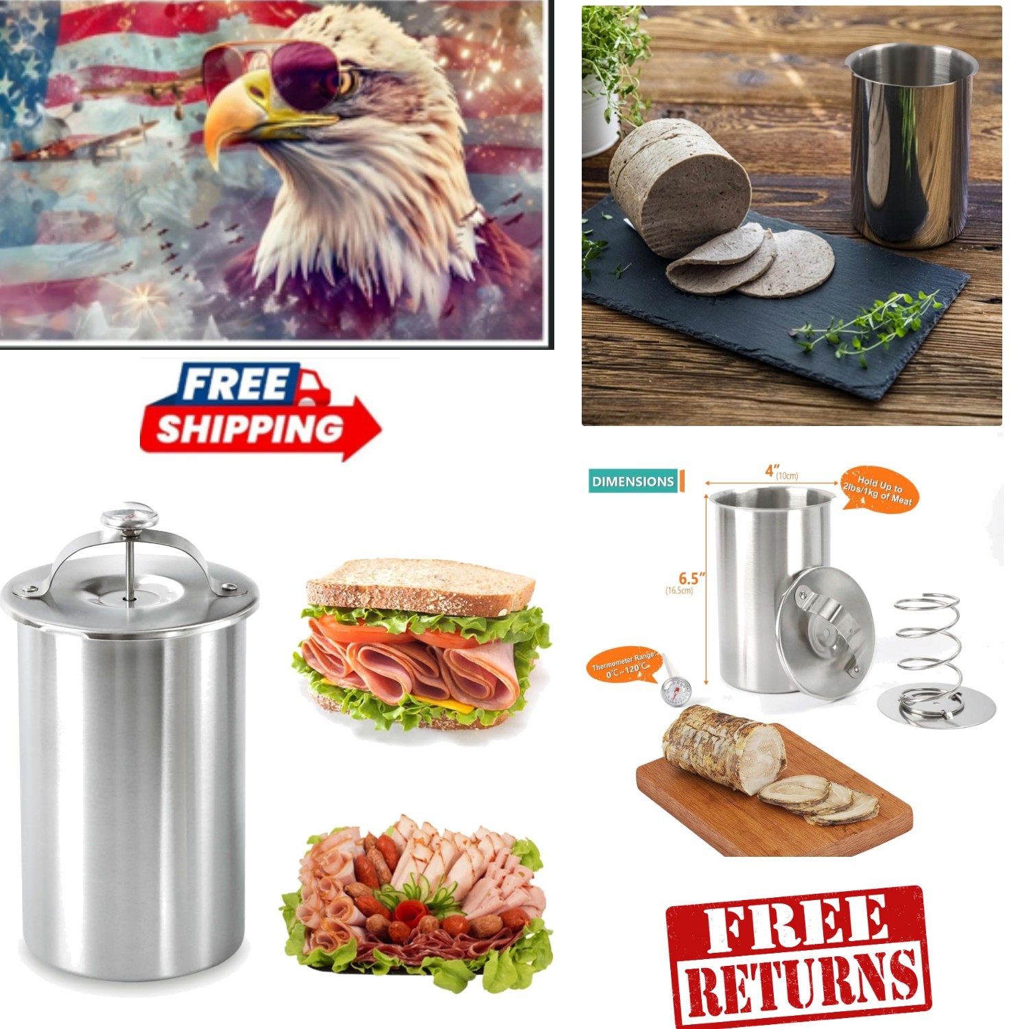 Effortless Homemade Deli Meat Maker with Integrated Thermometer – 2lb Capacity gallery