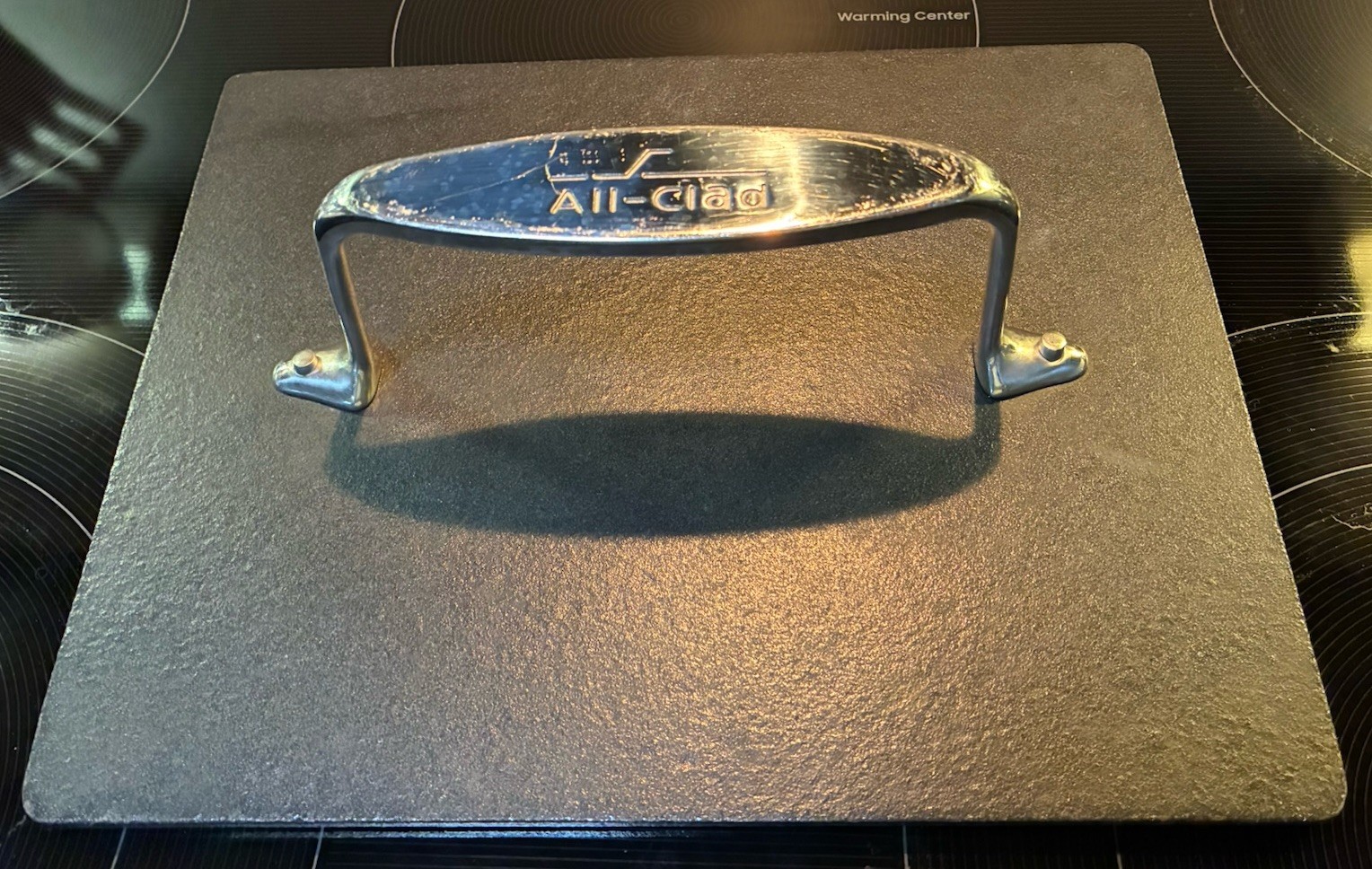 All-Clad Cast Iron Press - Burger/Panini - Stainless Handle - 8" x 10" - 5 lbs gallery