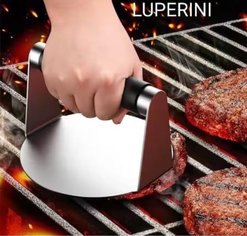New Luperini 8-Piece Smash Burger Press Kit Stainless Steel Griddle Accessory.. gallery