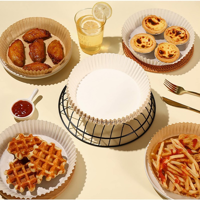 Air Fryer Paper Liners, 100Pcs Parchment Paper, Liners 8" gallery