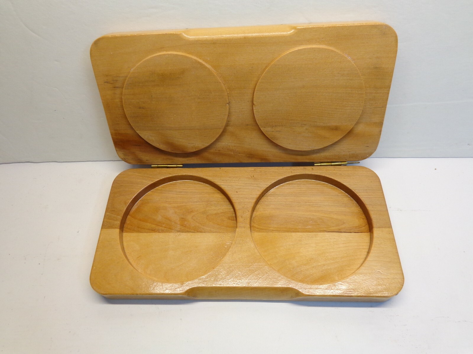 Vintage Wooden DOUBLE Hamburger Press - Roosters - Mid Century "Chrissy" Japan gallery