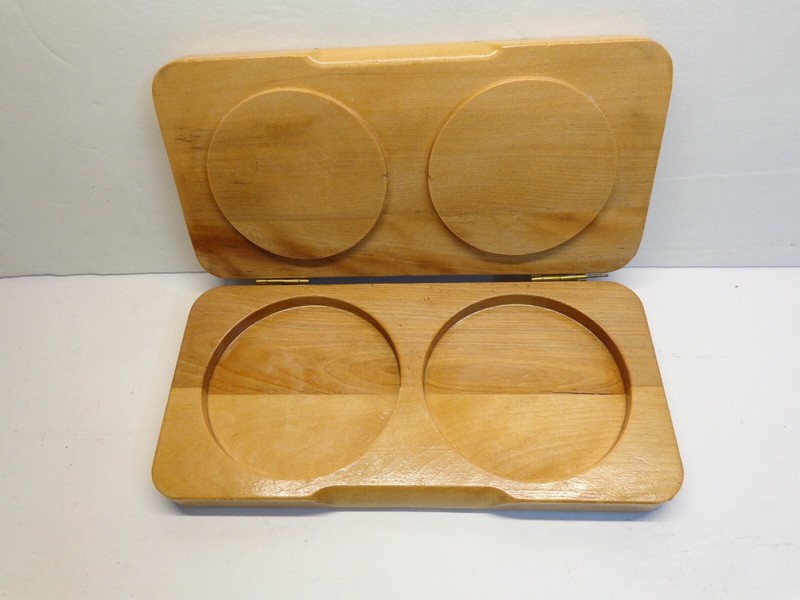 Vintage Wooden DOUBLE Hamburger Press - Roosters - Mid Century "Chrissy" Japan gallery