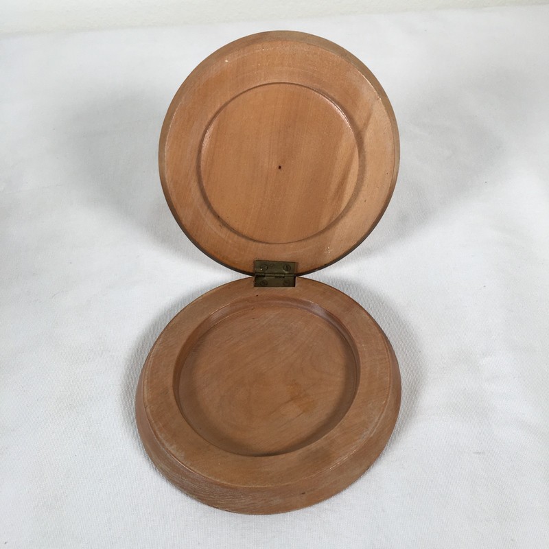 Vintage Wooden Hamburger Press Hinged Hand Painted Chef gallery