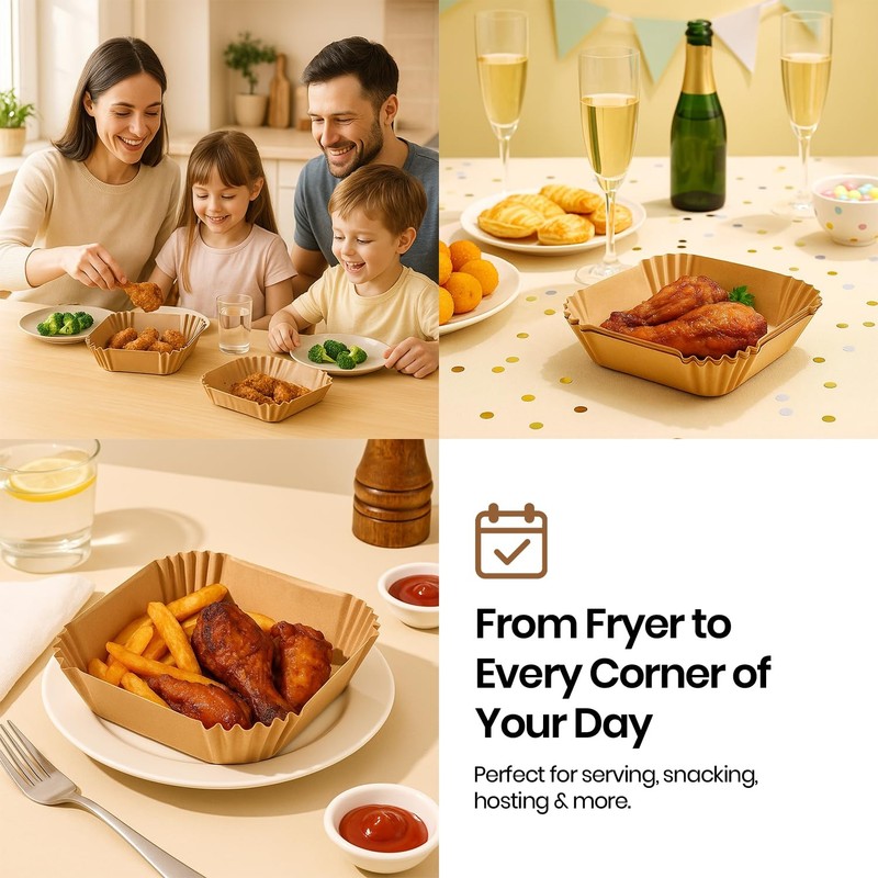 AAFEEN 125 Pcs Square Air Fryer Liners 8 Inch - Disposable Large, gallery
