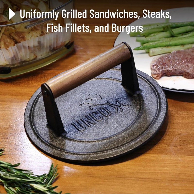 Cast Iron Grill Press 8.5” Heavy-Duty Sear Burger Bacon Sandwich Cooking Tool gallery
