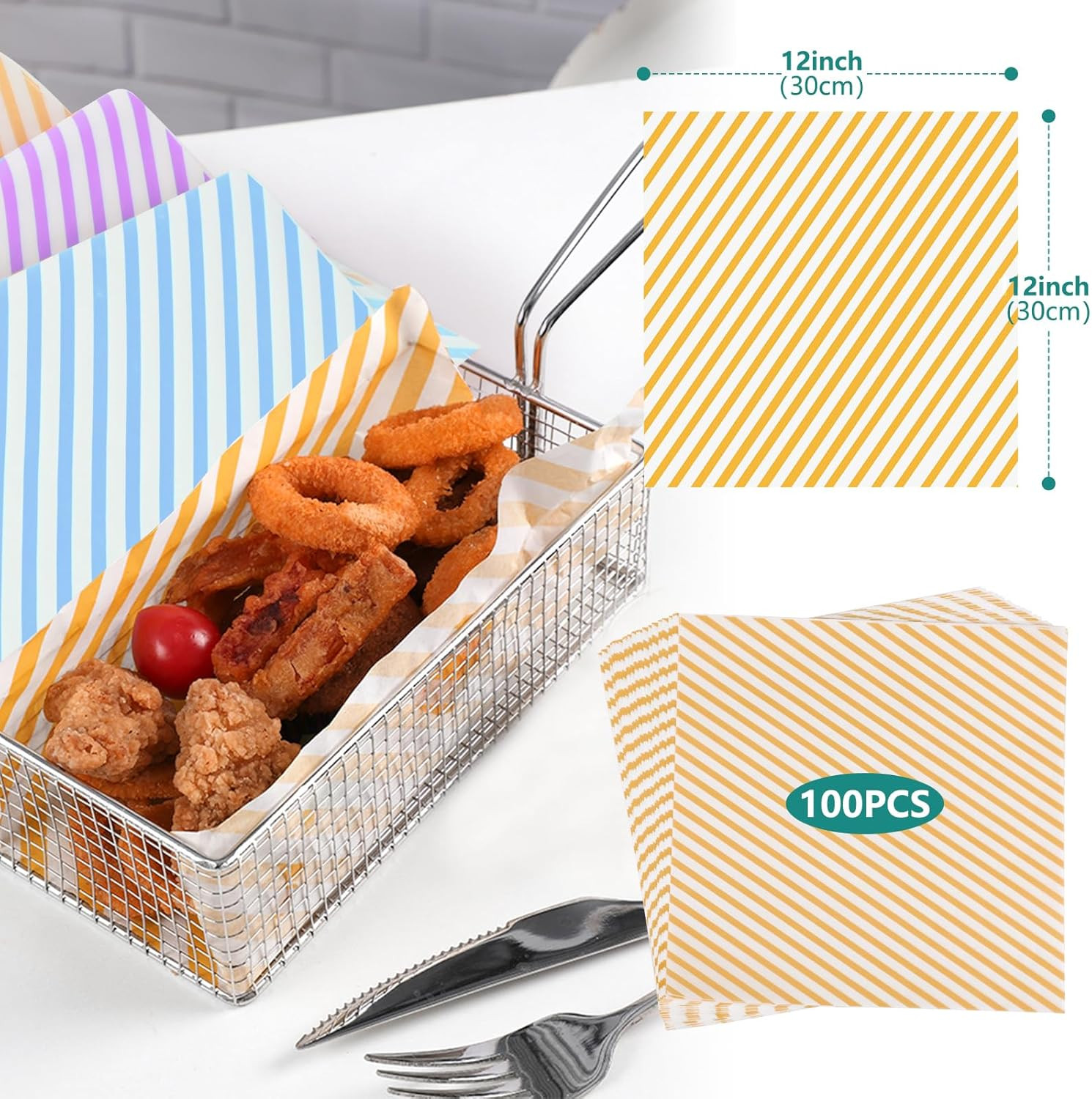 Mother's Day Parchment Paper for Food Wrapping 12 * 12 Inch, 100 Pcs Food Basket gallery