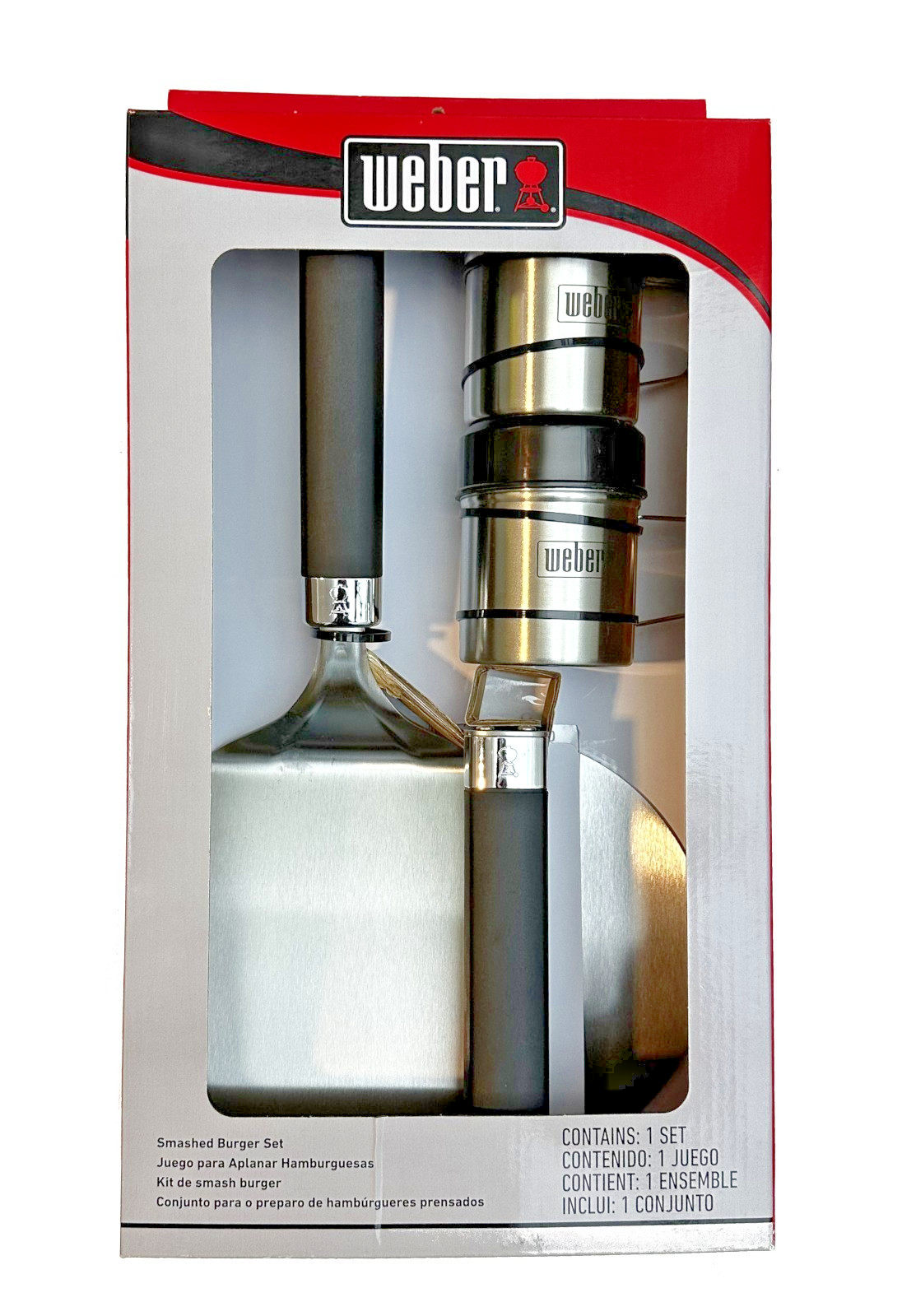 Weber Griddle Smashed Burger Set 3400061 Press + Spatula + Shakers NEW gallery