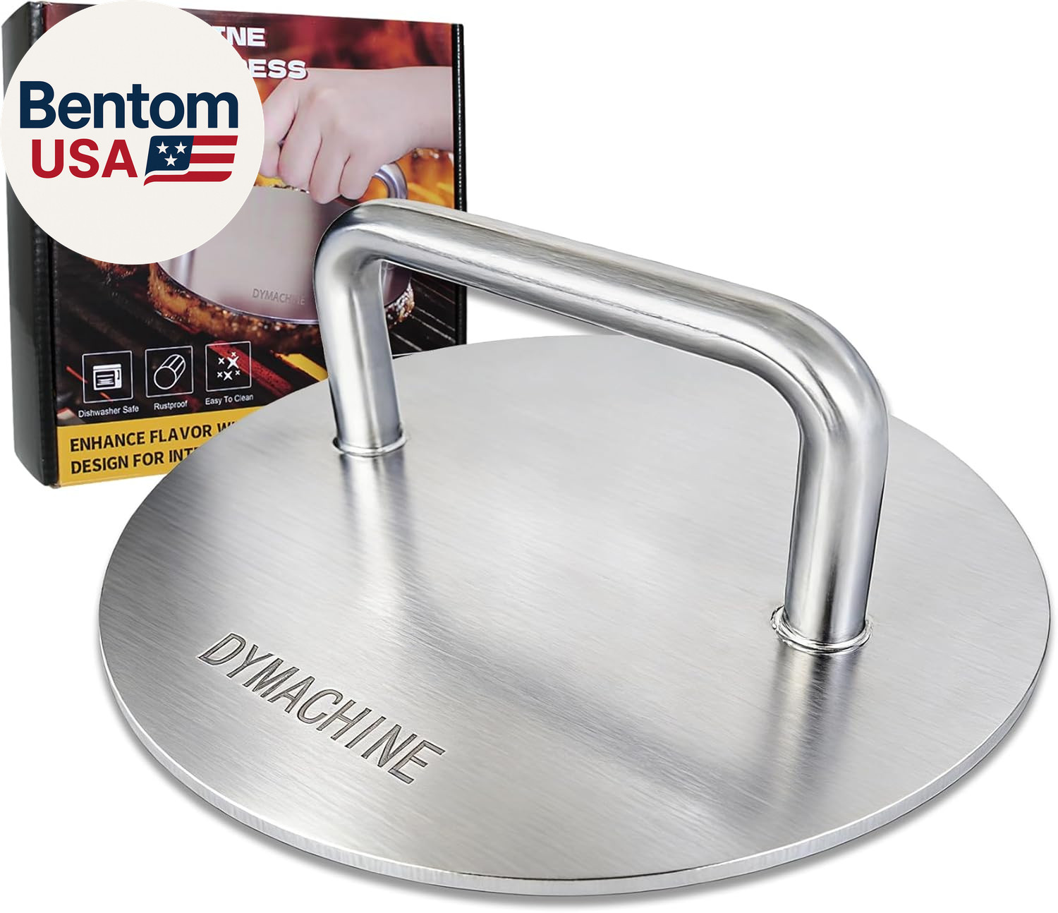 Smash Burger Press,7 Inch Stainless Steel Hamburger Press,2.5Mm Thick Heavy Duty gallery