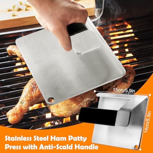 Kitchen Tools 6"x5.5" Stainless Steel Hamburger Smash Press & Bacon Press gallery