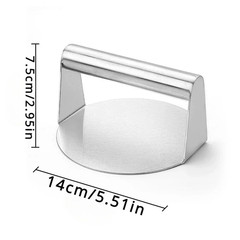 Stainless Steel Smash Burger Press Hamburger Patties Meat Masher Circular Meat P