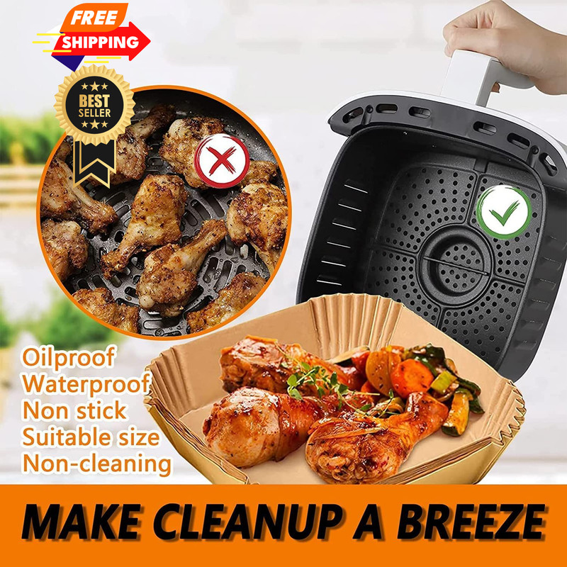 Air Fryer Liners Disposable, Large Airfryer 10 Inch Square, 10 gallery