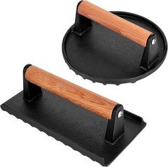Blackstone Burger Press Set 7″ Round Smash Burger Press & 8″x4″ Rectangle Cast