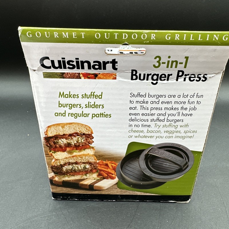 Cuisinart CSBP-100 3-in-1 Burger Press Patty Maker Burgers Sliders Stuffed NEW gallery