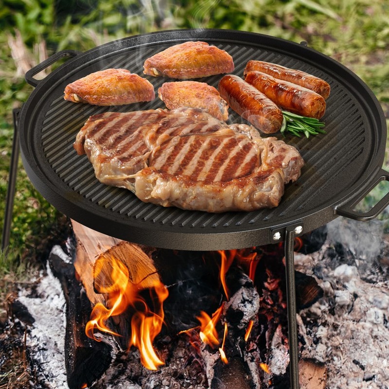 Onlyfire 18" Campfire Grill Griddle, Double Sided Reversible Portab... Fast Ship gallery