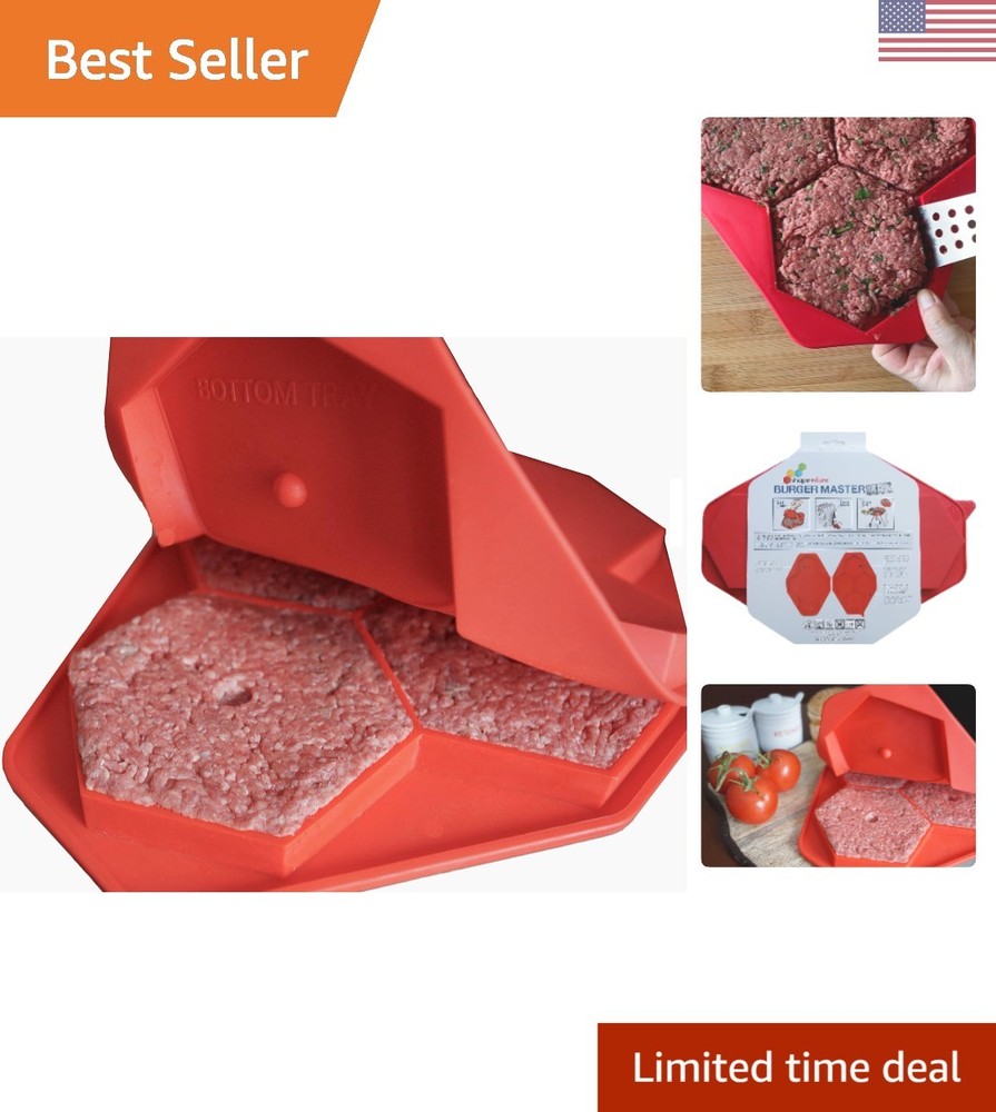 Perfectly Shaped Burger Press: 4-in-1 Functionality for Easy Meal Prep & Storage