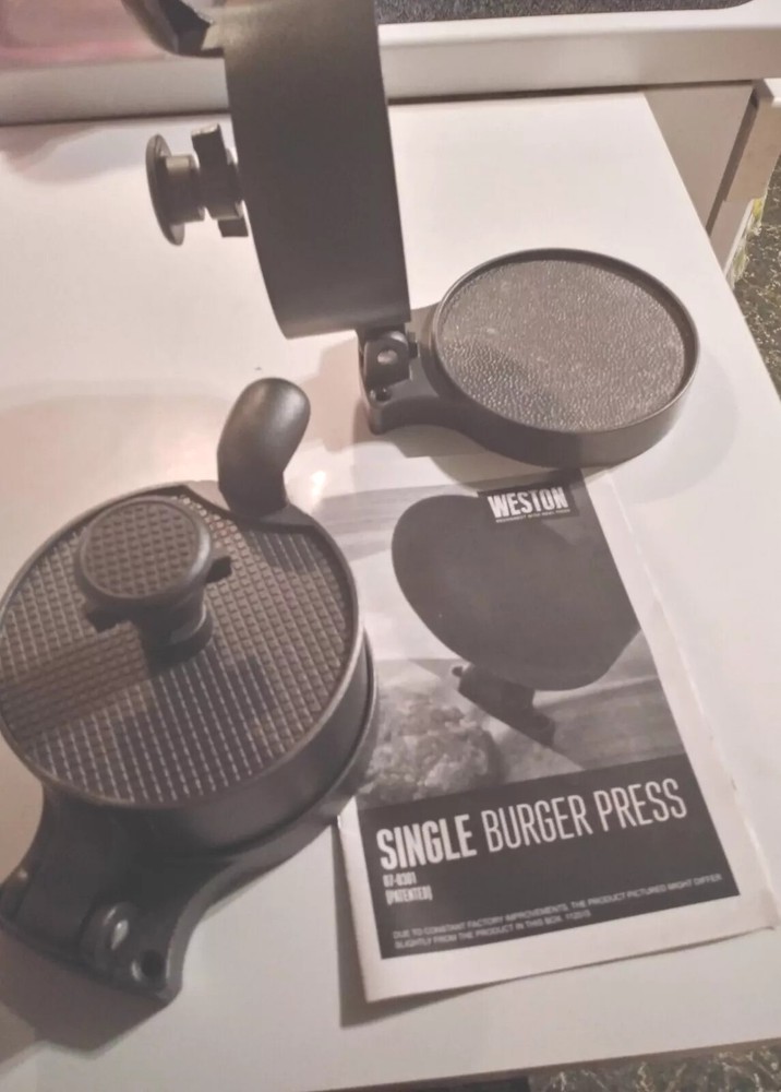 Meat Press Weston Burger Patty Gray Alloy Durable Kitchen Single Mold Lot 2