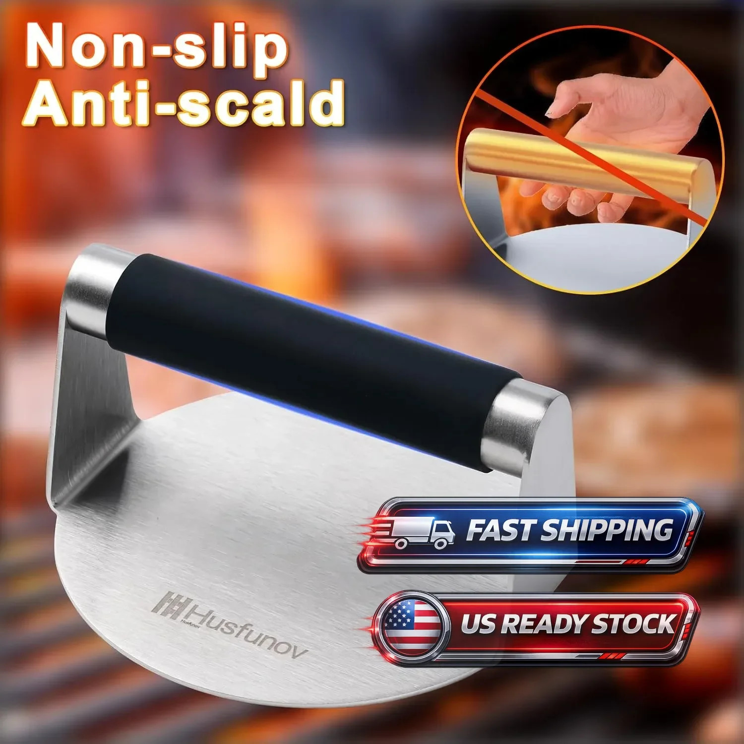 Kitchen Tools Heavy Duty Cast Iron Grill Press Burger Press Bacon Press Barbecue gallery