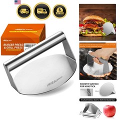Smash -Grill Essential,Stainless Steel Non-Stick Smasher Ham -Patty Maker for…