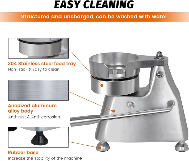 Hakka Commercial Hamburger Press Patty Maker, Stainless Steel Heavy Duty Grill B gallery