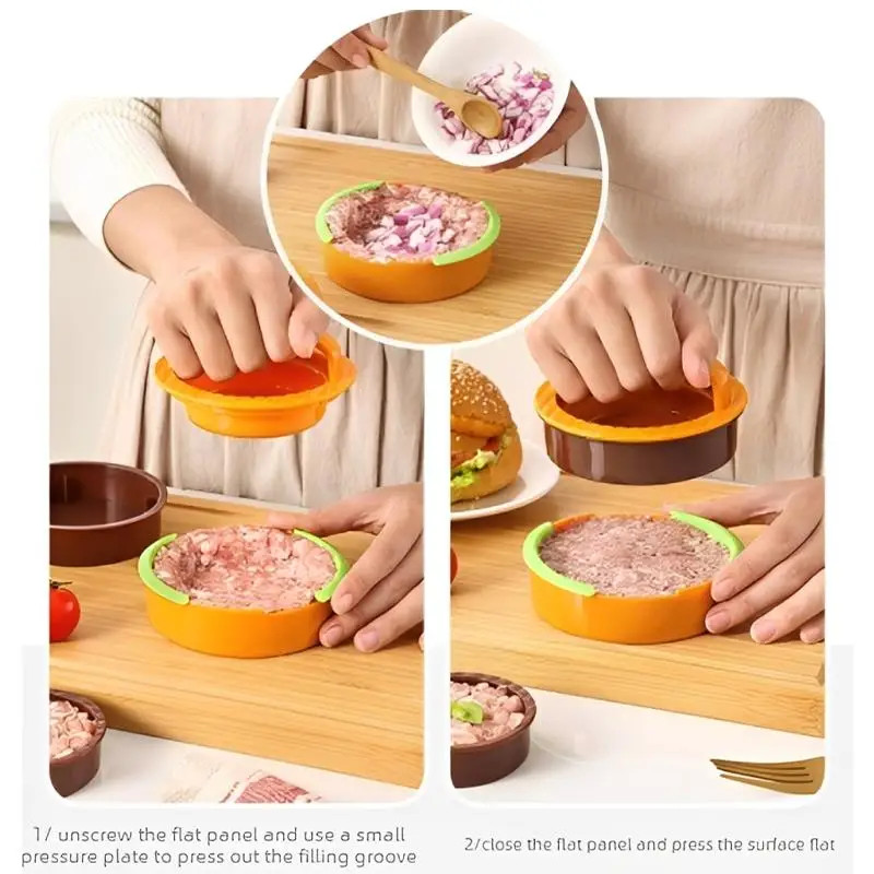 Round Hamburger Patty Maker Meat Press Kitchen Food Prep Gadget gallery