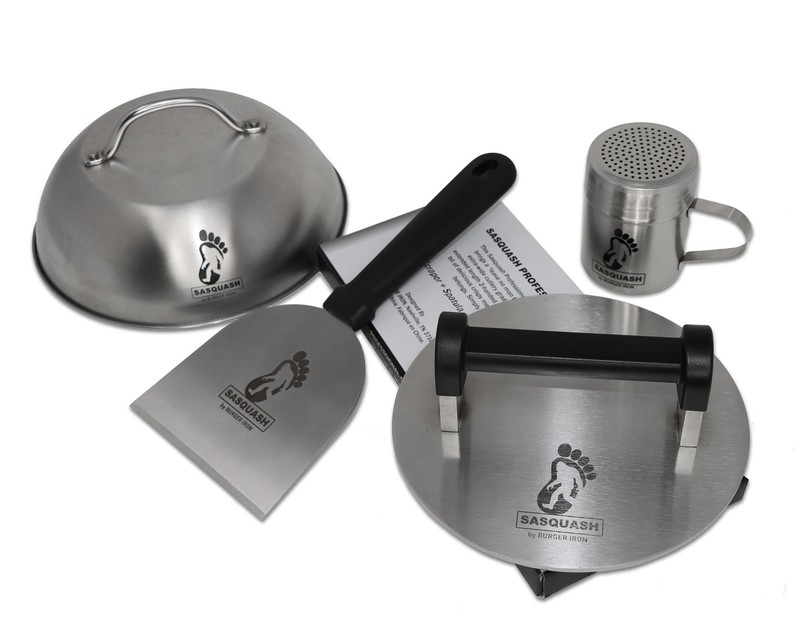 Sasquash Smash Burger Press, Bigfoot 8 Inch 3 8" Silver gallery