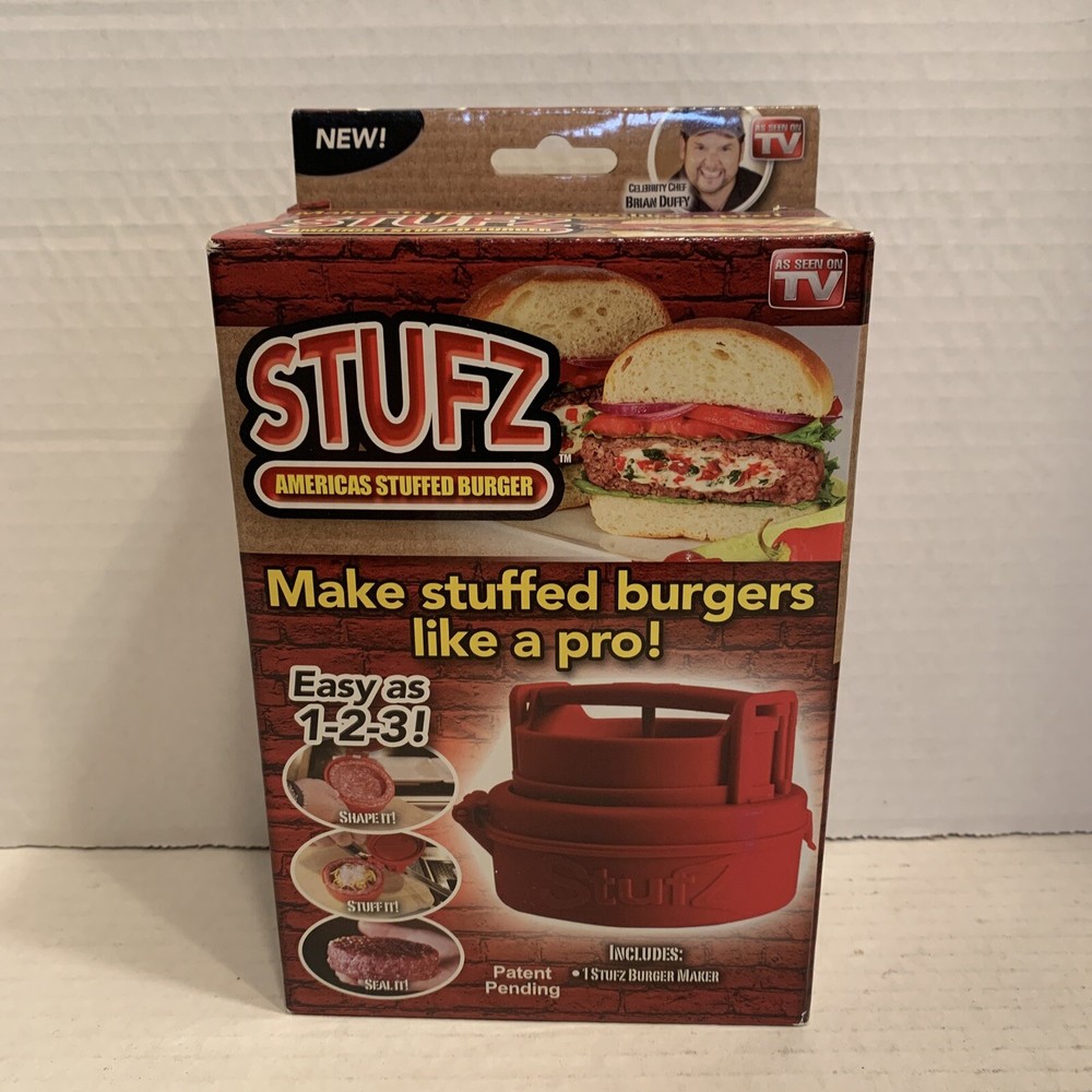 StufZ - Americas Stuffed Burger - Burger Press - As Seen on TV - New Sealed Box