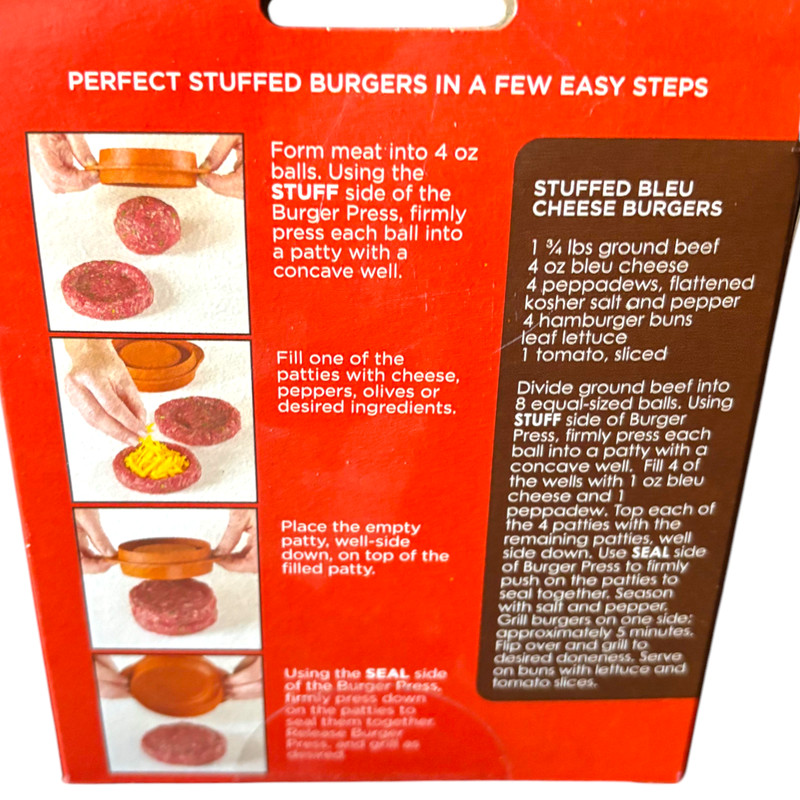 Nordic Ware 3 In 1 Stuffed Burger Maker & Patty Press Indoor Outdoor New in Box gallery