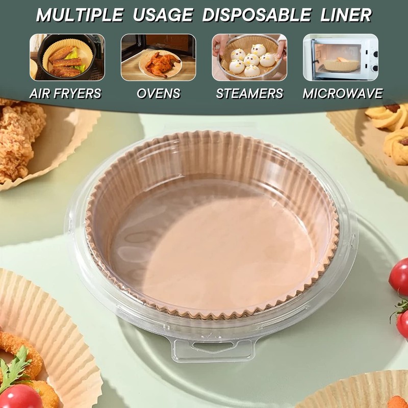Air Fryer Liners Disposable 100 PCS-6.3 Round 7.9 (for 4-8 Qt), Natural gallery