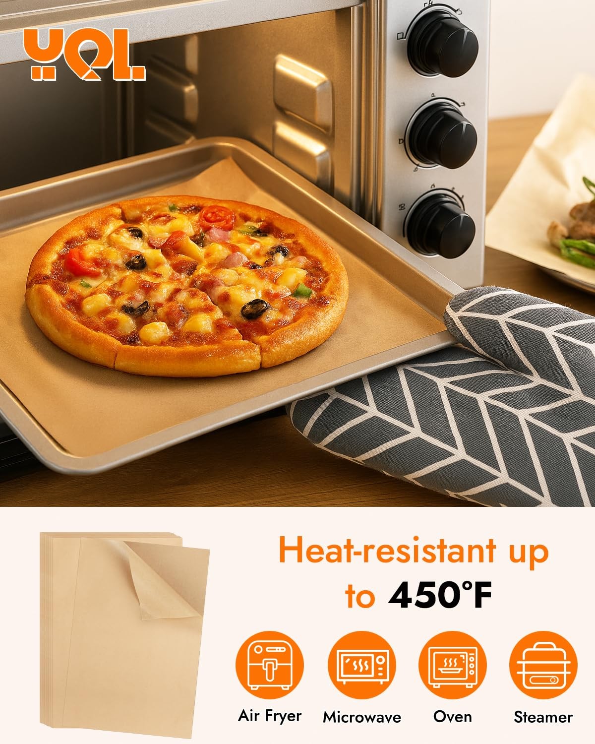 YQL 9x13 Inch 150PCS Unbleached Parchment Paper, Disposable Inch, Brown gallery