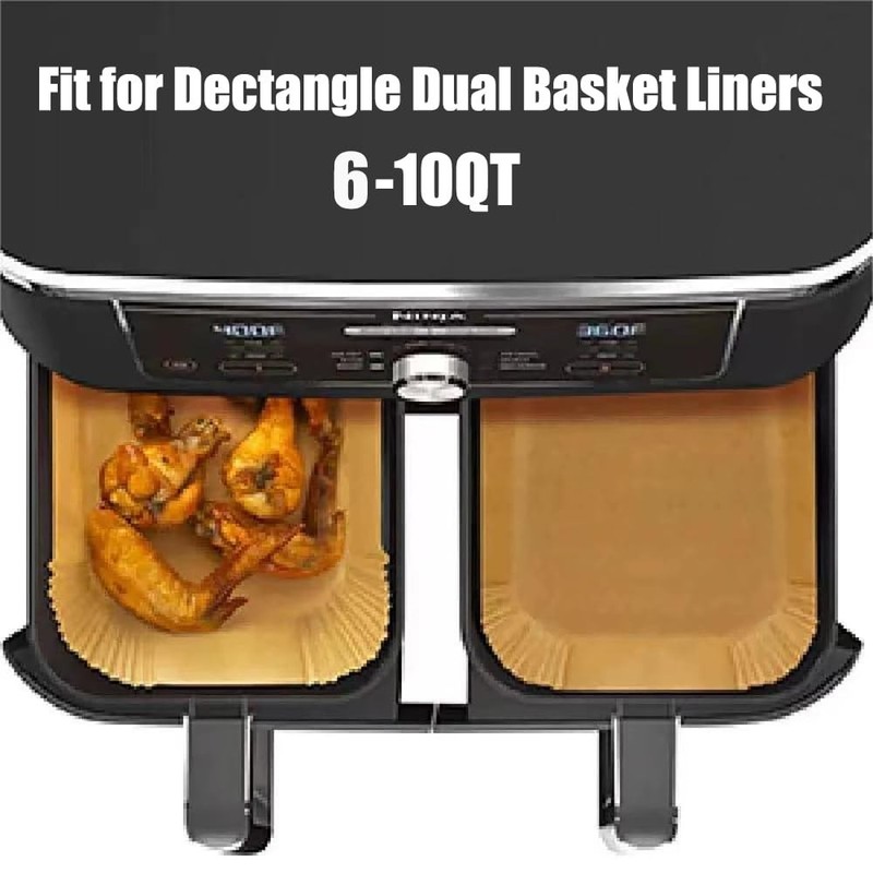 100 Pcs Air Fryer Parchment Paper 8.6*5.5"Rectangle-100pcs, Wood gallery