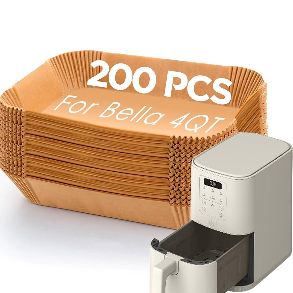 Air Fryer Liners for Bella, Rectangle Liners, 8.3×5.3 Inch, Natural